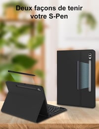 FOGARI Bluetooth Billentyűzet Samsung Galaxy Tab S9 Plus/S8 Plus/S7 FE/S7 Plus Tablethez - Fekete AZERTY Mágneses Védőtok 12,4" Készülékekhe 6