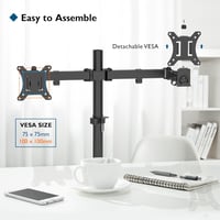 BONTEC Dupla Monitortartó Kar 13-32 Colos Képernyőkhöz - Állítható Magasság, Forgatható, Dönthető, 10kg Terhelhetőség, VESA 75/100 Kompatibi 3