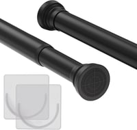 GOOWIN Teleszkópos Zuhanyfüggöny Rúd 80-165 cm - Fúrás Nélküli, Fekete Fém, 18 kg Teherbírású, Fürdőszobába, Gardróbba, Ablakhoz 1