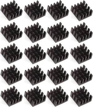 Easycargo 20 darabos Fekete Anodizált Alumínium Hűtőborda, GPU, VRAM VGA VRAM RAM hűtéshez (14mmx14mmx7mm)