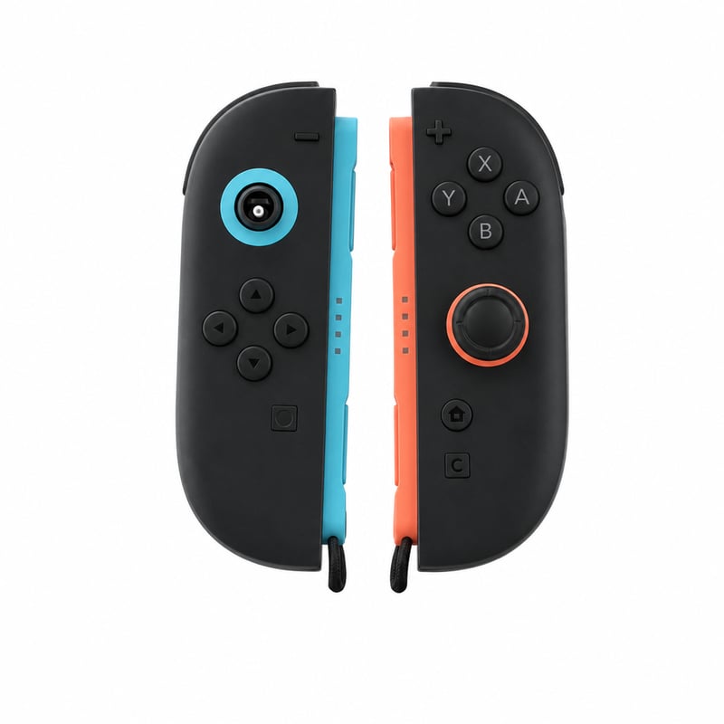 Pereche de controllere Nintendo Joy-Con 2, stânga bleu și dreapta — defecte, pentru piese: buton joystick smuls, drift (stare: vezi a 2-a poză)