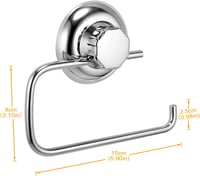 MaxHold Fúrás Nélküli WC-Papír Tartó - Tapadókorongos Vákuum Rendszer - Rozsdamentes Acél - 10 kg Teherbírás - Fürdőszobába és Konyhába 5