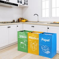 Opret 30L Újrahasznosító Szemeteszsák Szett 3db - Nagy Kapacitású Színes Szelektív Hulladékgyűjtő Fogantyúval Papír, Üveg, Műanyag Hulladékh 7