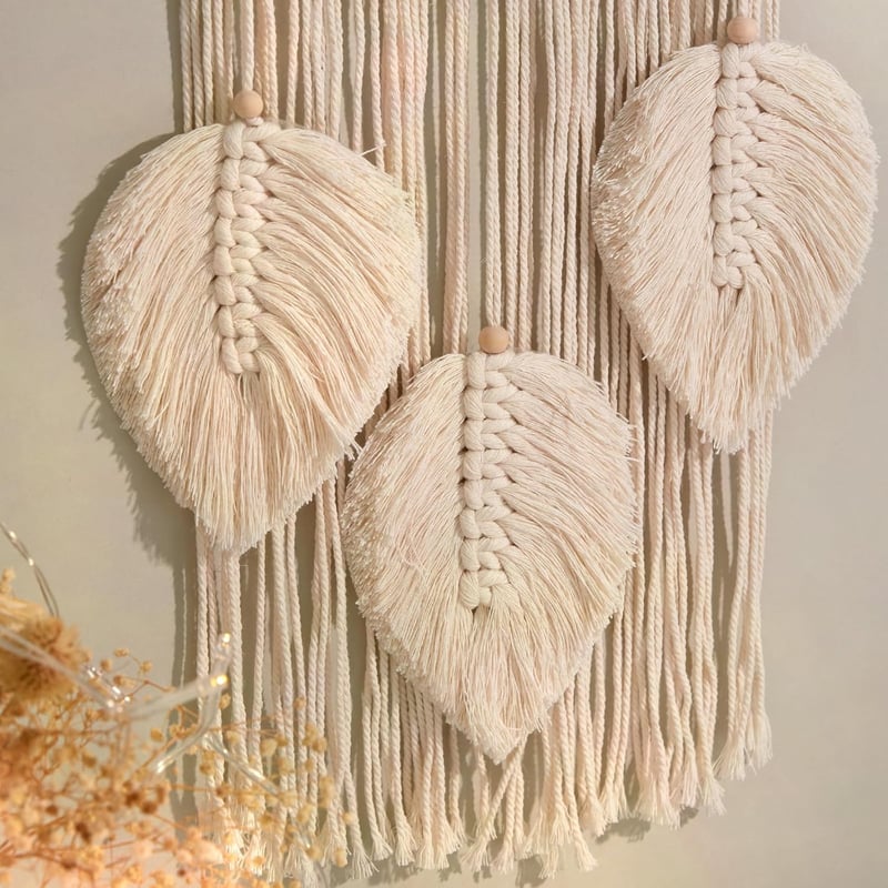 Nice Dream Makramé Álomfogó - Nagy Méretű Boho Falidísz Rojtokkal, Kézzel Készített Tollas Dekoráció Otthonra, Hálószobába, 80 cm