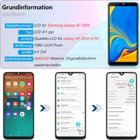 RongZy Samsung Galaxy A7 2018 (A750) Kijelző Csere - OLED Érintőképernyő Digitalizálóval, Fekete Kerettel és Szerszámokkal
 3