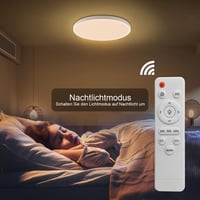 EXTRASTAR LED Mennyezeti Lámpa 24W - Kerek Ø29cm Távirányítós Dimmelhető Világítás 3000K-6500K 2200lm - Nappali, Hálószoba, Konyha, Erkély 4
