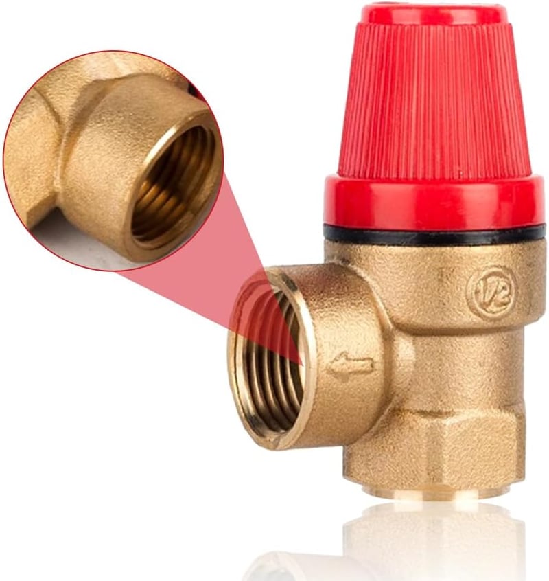 G1/2" Biztonsági Szelep - 6 Bar Nyomáscsökkentő Sárgaréz Szelep Ivóvízhez, Olajhoz, Gázhoz, DN15 M