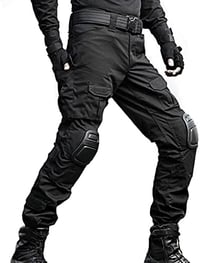 JOYASUS Paintball Taktikai Nadrág Térdrögzítővel és Többszörös Zsebekkel, L-es méret - L, Black 3