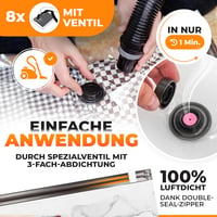 PACKDUDE Vákuumzsák Szett 18 db - 8 Porszívós és 10 Hengeres Tárolózsák Ruhákhoz, Különböző Méretekben, Extra Stabil Műanyagból 5