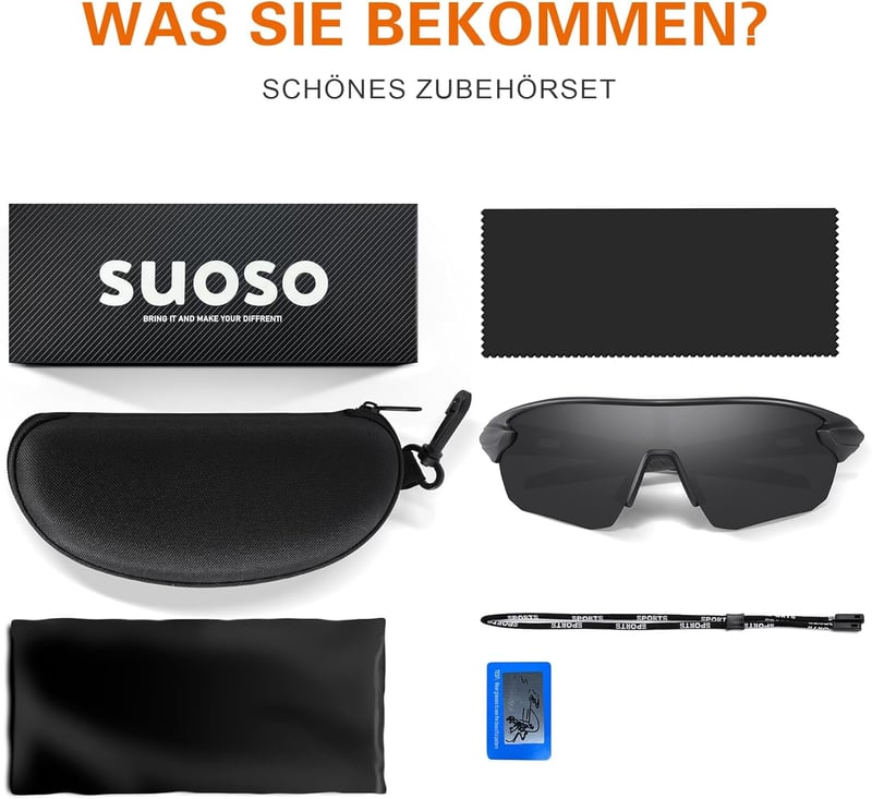 Suoso UV-védett kerékpáros napszemüveg férfiaknak és nőknek, 2 db