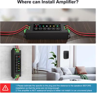 Herdio 4 Csatornás Bluetooth 5.0 Erősítő 200W Teljesítménnyel - Fali Hangrendszer USB/MIC/AUX/TWS Csatlakozással Otthoni és Mennyezeti Hangs 8