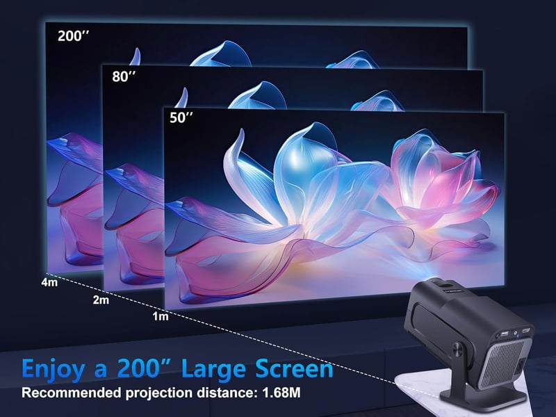 Magcubic HY320 Hordozható Projektor 4K Natív 1080P 10000 Lumen WiFi 6 Bluetooth 5.0 180° Forgatható Automatikus Keystone Android 11.0 Fekete