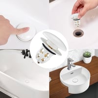 Tesyeux Kerámia Mosdódugó Szett - 2 db Nyomógombos Lefolyódugó Beépített Szűrővel, Univerzális Méret 34-40mm, Fehér, Mosogató, Fürdőkád, Kon 7
