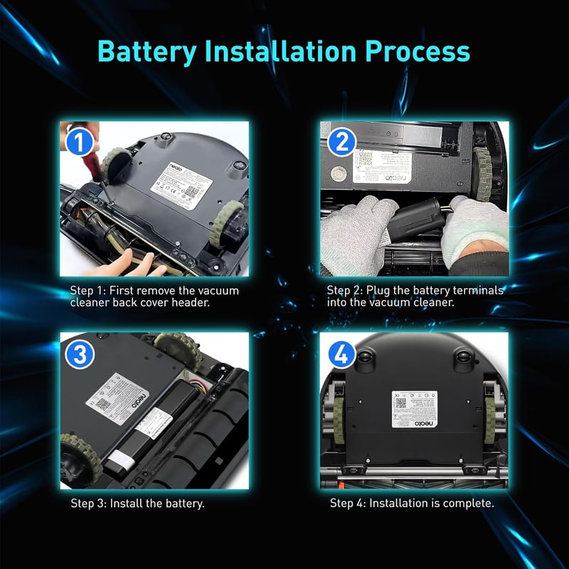 melasta 14,4V 6500mAh Lítium-ion Akkumulátor Neato Botvac D3 D4 D5 D6 D7 Robotporszívókhoz, 945-0225 Sorozathoz Kompatibilis Csereakku