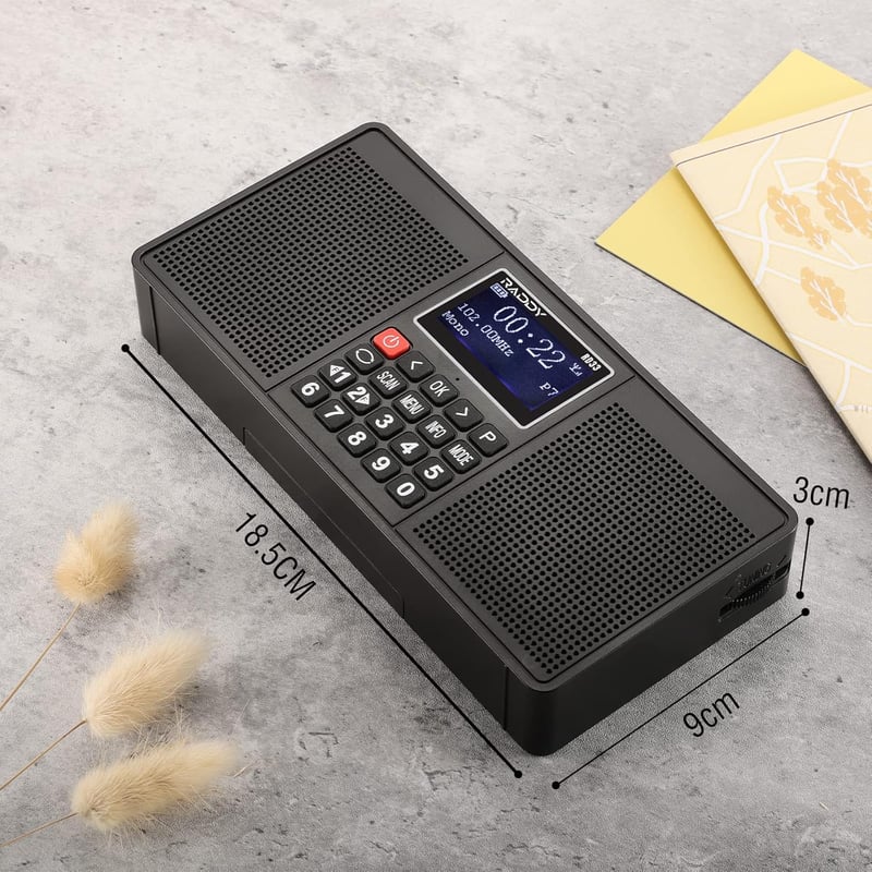 Raddy RD33 hordozható DAB/DAB+ digitális rádió, MP3 lejátszóval és Bluetooth-szal
