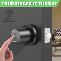 FITNATE Ujjlenyomat-olvasós Ajtókilincs, Okos Biometrikus Zár Applikációs Vezérléssel, Fekete, Hálószobába, Otthonba, Irodába 3