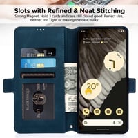 Google Pixel 7 Pro mágneses flip bőrtok kártyatartóval - Kék 2