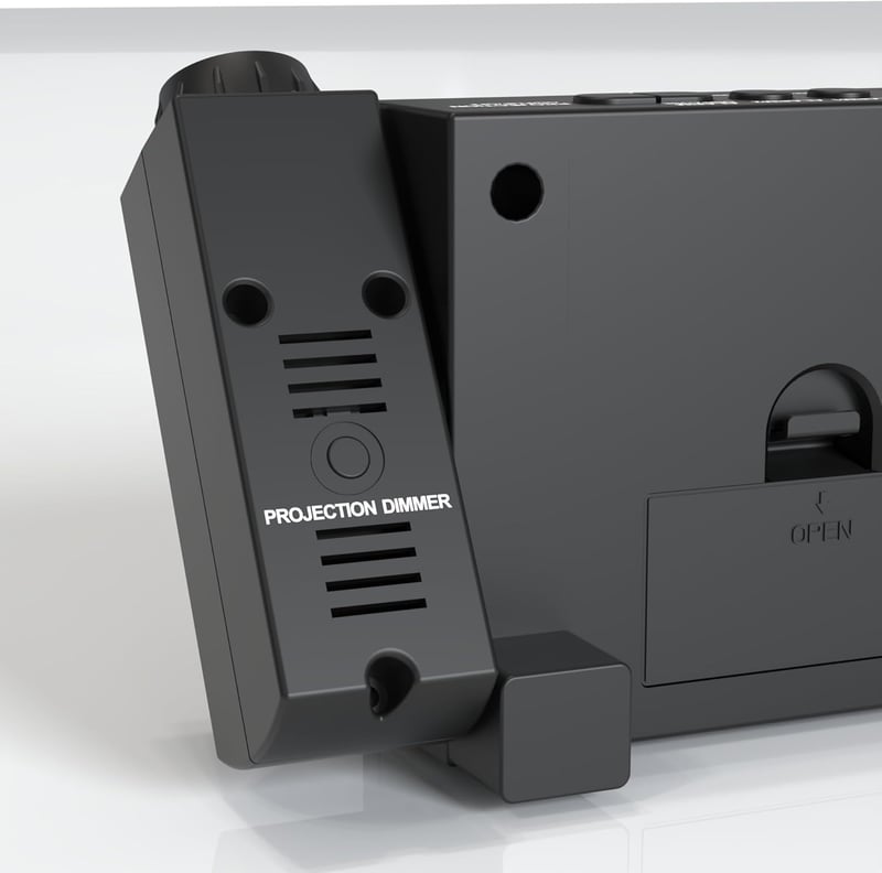 Digitális Projektoros Ébresztőóra 7" LED Kijelzővel - Fényerőszabályzás, 180° Forgatható Projektor, USB Töltő, Szundi Funkció, Tartalék Elem
