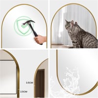 LunaMirror Ovális Fürdőszobai Tükör 60x90 cm - Arany Keretű Fali Tükör Hálószobába, Nappaliba, Előszobába - Modern Dekoratív Dizájn 4