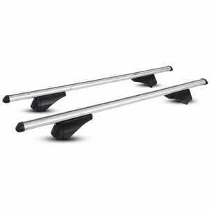 Fischer CrossLine XL alumínium tetőcsomagtartó sínek 131 cm, 75 kg teherbírás — látható használati nyomok (állapot: lásd a 2. képet)