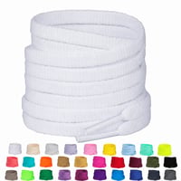 Olukssck plosnate vezice za cipele, 2 para, bijele, 120 cm, 6 mm, za tenisice, dostupne u 29 boja - djelomični set (3 komada) 1