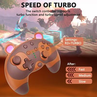 Nintendo Switch Pro kontroller - Vezeték nélküli, Gyro, Turbo funkciós - Barna (használt) 3