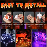 Joomer Halloween LED fényfüzér - Tök, pók, szellem mintás, 3 db-os készlet 5