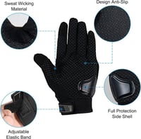 Kék-fekete XXL Motoros Kesztyű - Ütésálló, Lélegző, Unisex 4