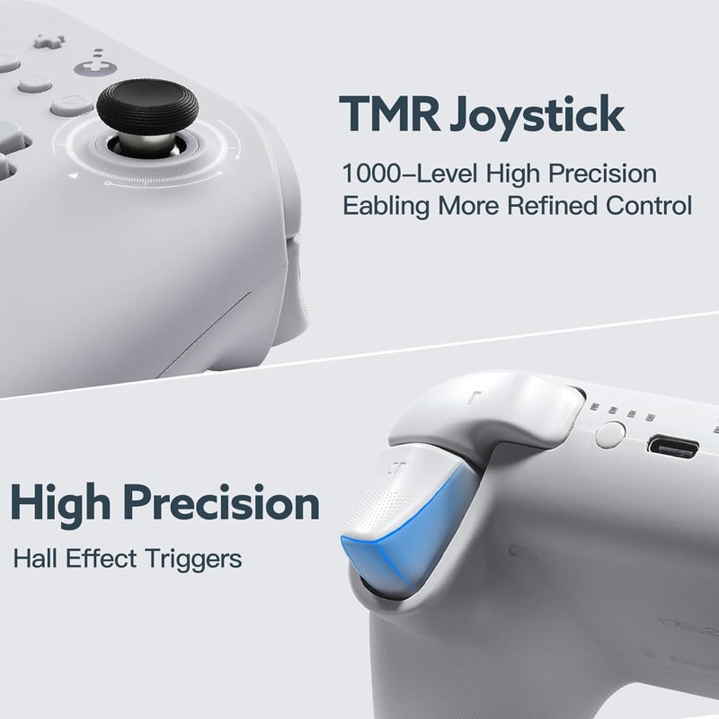 GuliKit KK3 Vezeték Nélküli Kontroller Nintendo Switch/OLED/Steam Deck/Android/iOS Eszközökhöz, Hall-Effekt Joystick, 23 Órás Üzemidő, 6-Ten