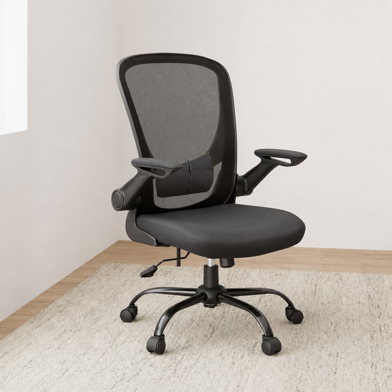 Scaun de birou ergonomic SONGMICS cu suport lombar căptușit și — defect, funcționează parțial: spătar rupt (stare: vezi poza a 2-a)