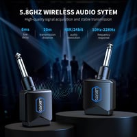 LEKATO 5.8GHz Vezeték Nélküli Gitár Rendszer Töltődobozzal - 4 Csatornás Adó-Vevő Szett Gitárhoz, Basszushoz és Elektromos Hangszerekhez 3