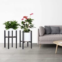 TSKDKIT 38cm-es Állítható Fém Virágtartó Állvány - Fekete, Beltéri/Kültéri 4