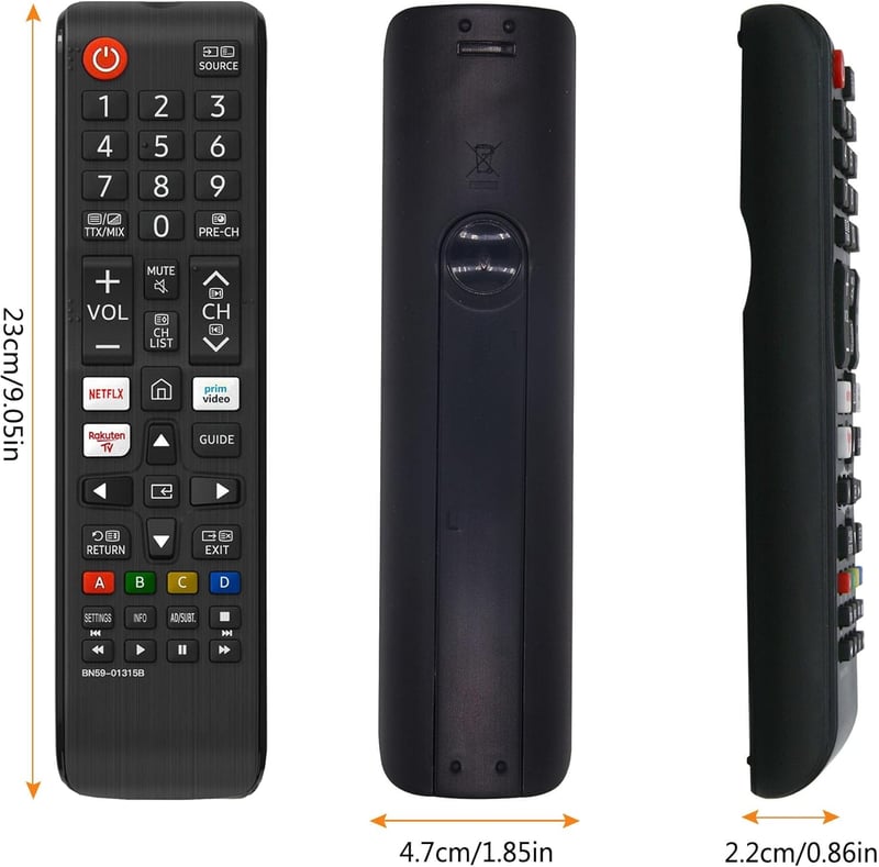 FOXRMT BN59-01315B Univerzális Távirányító Samsung Smart TV-hez - 4K/QLED/UHD Kompatibilis, Programozás Nélküli Csere, Netflix Gyorsgombbal