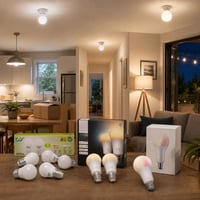 LED balík po sťahovaní: 6x E27 4000K + 2x inteligentná žiarovka + 1x farebná inteligentná žiarovka 1