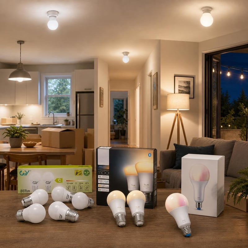 LED balík po sťahovaní: 6x E27 4000K + 2x inteligentná žiarovka + 1x farebná inteligentná žiarovka