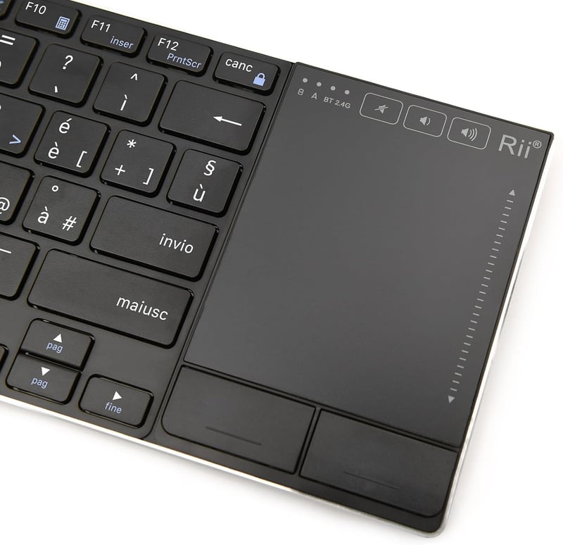 Rii Mini i22S Vezeték Nélküli + Bluetooth Billentyűzet Érintőpaddal - Smart TV, TV Box, Tablet, Okostelefon, Konzol, PC, Fire TV Kompatibili