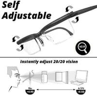 LJFYXZ Állítható Dioptriás Szemüveg -6D és +3D Között - HD Fáradtságcsökkentő Lencsék Férfiaknak és Nőknek - Kézi Fókuszállítással Olvasásho 6