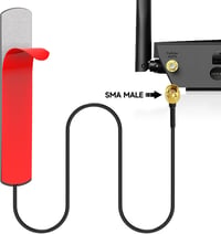 Eightwood 4G LTE Antenna 3dBi SMA Csatlakozóval, Üvegtartóval és 3 Adapterrel - GSM/3G/4G Router és Hotspot Kompatibilis, 3m Kábel 2