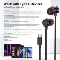 Samsung A54 A34 USB-C fülhallgató mikrofonnal, Galaxy S24 S23 iPhone 15 kompatibilis 6