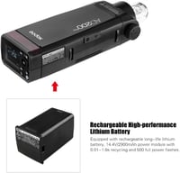 Godox AD200Pro Hordozható Vaku, Cserélhető Vakufejjel (Speedlite/Izzó), 200W Vezeték Nélküli TTL, HSS 1/8000s, X1T-C Kioldóval Canon EOS Fén 2
