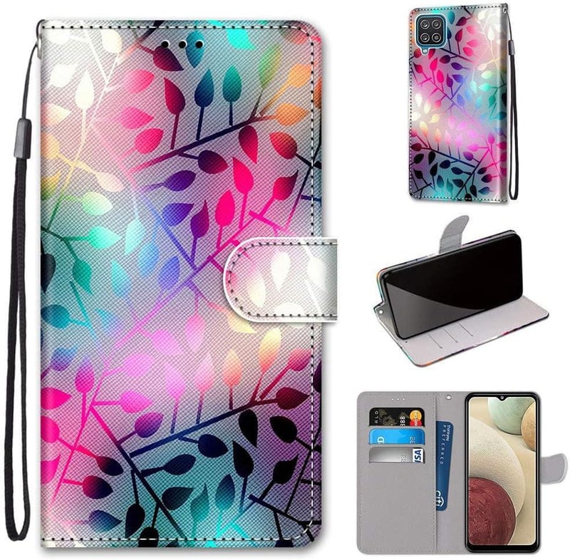 Samsung Galaxy A12 / M12 Flip Bőrtok Kártyatartóval és Állvánnyal