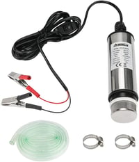 Edelstahl 12V-os üzemanyag és víz szivattyú autóhoz, 51mm, kivehető szűrővel és 3m átlátszó csővel 7