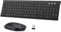 seenda Bluetooth Billentyűzet és Egér Szett - Vezeték Nélküli, Kettős Bluetooth & 2.4G USB, Német Kiosztású, Újratölthető, Mac/Windows/Andro 1