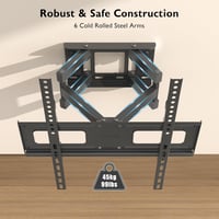 Suport TV de perete BONTEC cu mișcare completă, înclinabil, pivotant și rotativ pentru televizoare LED/LCD plate și curbate de 32-60 inchi, până la 45 kg, VESA 400x400 2