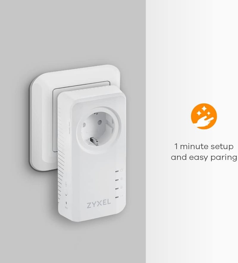 Zyxel G.hn 2 Gigabites Powerline Adapter Szett - Áteresztő, 8K Streaming