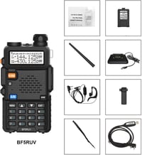 Baofeng BF5RUV Kétsávos Walkie-Talkie VHF/UHF Amatőr Rádió USB Töltővel és Programozókábellel 6