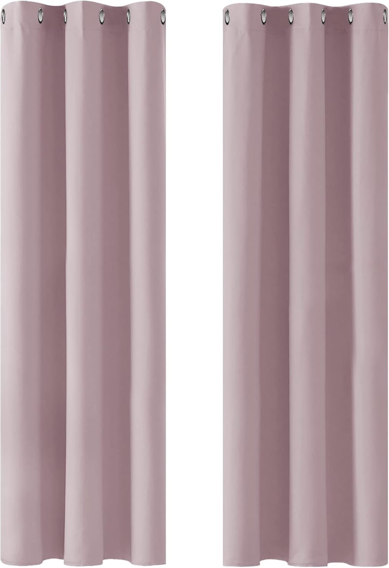 Deconovo Hőszigetelő Sötétítő Függöny, Rózsaszín, 2 db, 229x107 cm
