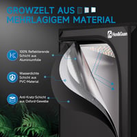 Hon&Guan Beltéri Növénytermesztő Sátor Szett 60x60x160cm HG1000 LED Lámpával, 150mm Ventilátorral és Aktívszén Szűrővel - Komplett Hidroponi 6