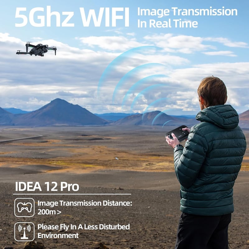 IDEA12 PRO 4K Drón Kezdőknek - Optikai Pozicionálás, Kefe Nélküli Motor, 30 Perc Repülés