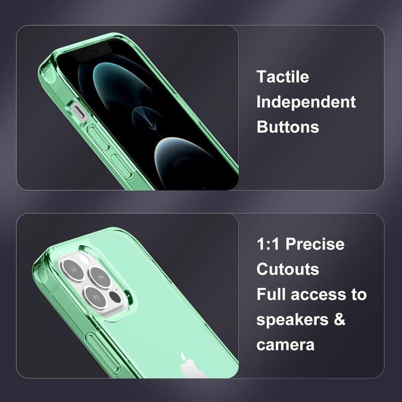Apple iPhone 12 Pro Max Zöld Áttetsző Szilikon Tok Beépített Állvánnyal